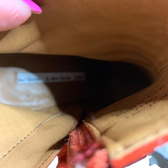 & other stories Stockholm bootie shoe red suede leather side zipper size 7 37 Eu - Picture 10 of 15